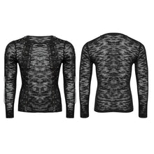 Load image into Gallery viewer, Punk Rave Men&#39;s Sweater Sexy Hollow-out Strappy Sweater Gothic Punk Black Streetwear Hip Hop Rock Long Sleeve Top Shirt