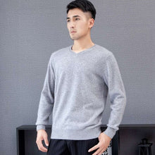Load image into Gallery viewer, LHZSYY Spring New Men&#39;s 100% Pure Cashmere Sweater Casual Warm V-neck Bottoming Shirt 2019Autumn Winter High-Grade Knit Pullover