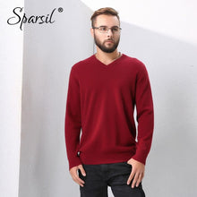 Load image into Gallery viewer, Sparsil Men Warm Cashmere Sweaters Deer Suede Knit Neck&amp;Elbow Protection Soft Pullovers Autumn Winter Long Sleeves Knitted Tops