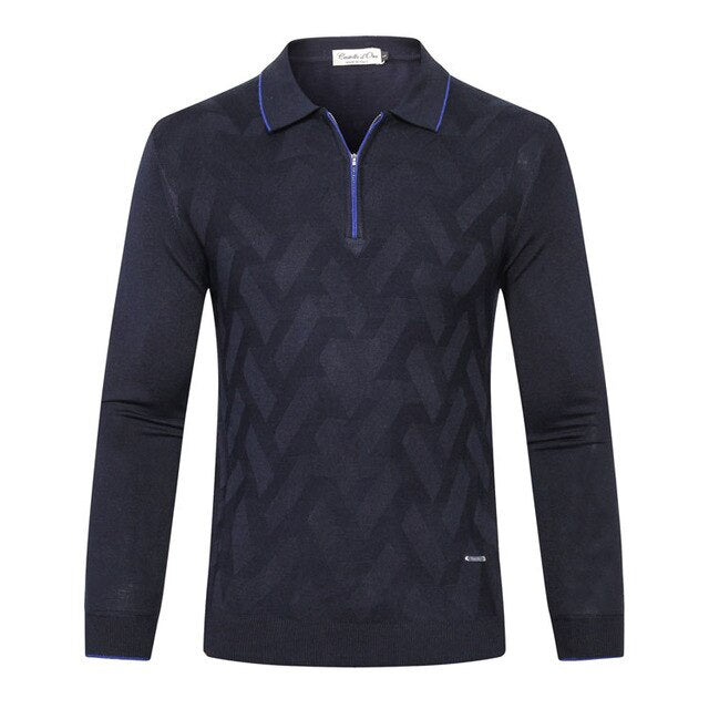 TACE&SHARK Billionaire sweater men's 2018 new style fashion comfort zipper collar geometry pattern gentleman M-5XL free shipping