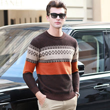 Load image into Gallery viewer, Men&#39;s fashion autumn / winter sweater Casual Striped Men O-Neck Pullovers Knitted Male Long Sleeve 2019 Mens Sweaters Knitwear