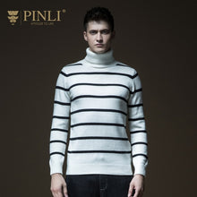Load image into Gallery viewer, Mens Knitted Sweaters Pinli Product Made Fall New Men&#39;s Cultivate Morality Color Stripe Knitting Sweater B183210217 Turtleneck