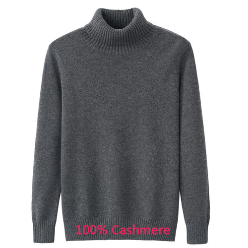New arrival fashion high quality Men Casual Warm Knitted Pure Cashmere Sweater Fashionable Turtleneck Pullovers size M-3XL4XL