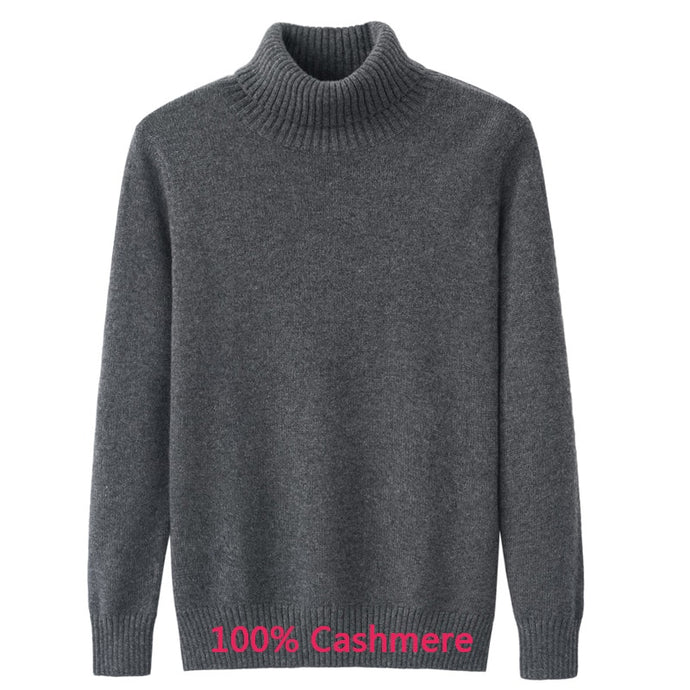 New arrival fashion high quality Men Casual Warm Knitted Pure Cashmere Sweater Fashionable Turtleneck Pullovers size M-3XL4XL