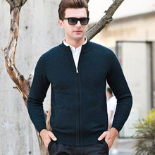 Load image into Gallery viewer, new fashion high quality 100% Pure Wool Men Thickening Zipper Cardigan Sweater Autumn Winter Casual Computer Knitted Thick S-2XL