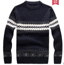 Load image into Gallery viewer, 2018 winter youth trend Korean men&#39;s new men&#39;s round neck striped sweater thick warm sweater Free Shipping