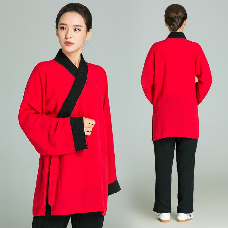 Men Women Yoga Set Loose Cotton Linen Breathable Sweater SweatShirt+pants Male Female Leisure Tai Chi Kung Fu Martial Arts Set