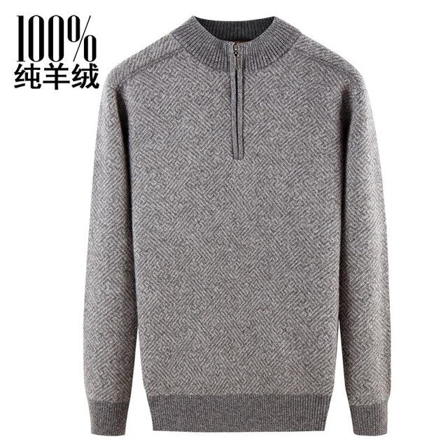 100% Pure Cashmere Sweaters Men's High Quality Products Zipper In Autumn And Winter Very Large Size S M L XL XXL XXXL 4XL 5XL