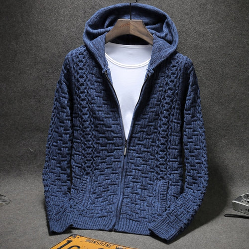New Arrival Winter Men's Casual Sweater 100% cotton Fashion Warm Zipper With Pockets Brand Cardigan Large Male Size 4xl 5xl 6xl