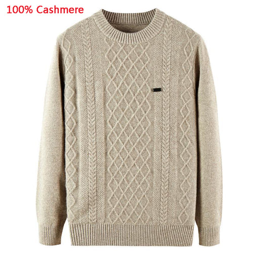 new 100% Cashmere Young Men Autumn Winter Jacquard Sweater Thickening Casual Pullovers high quality plus size XS-XL2XL3XL4XL5XL
