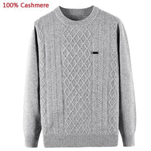 Load image into Gallery viewer, new 100% Cashmere Young Men Autumn Winter Jacquard Sweater Thickening Casual Pullovers high quality plus size XS-XL2XL3XL4XL5XL