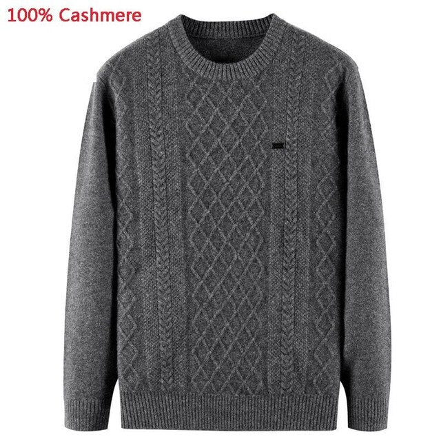 new 100% Cashmere Young Men Autumn Winter Jacquard Sweater Thickening Casual Pullovers high quality plus size XS-XL2XL3XL4XL5XL