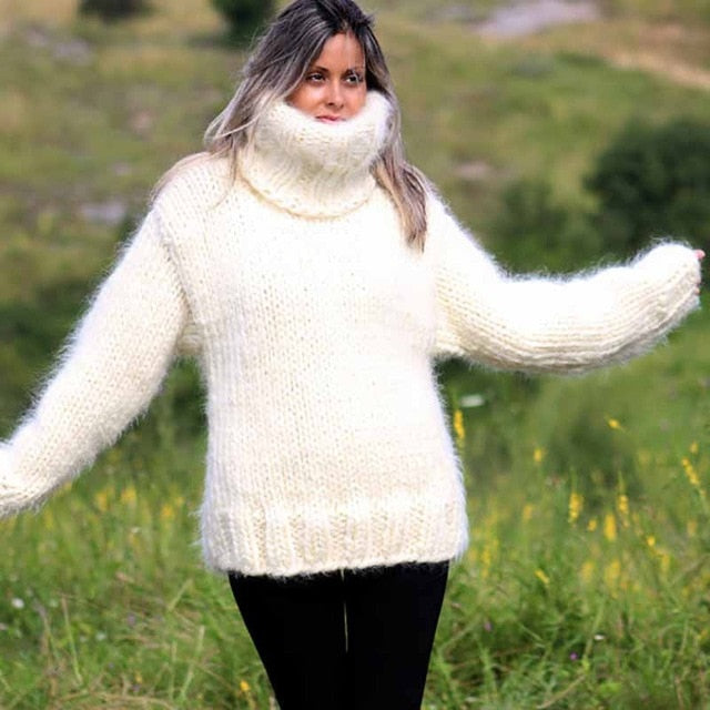 2019 Spring Super chunky Men's Sweater Loose Casual Black Pullover Sweater coat Thick warm Hand-knitted Cool men's Sweater