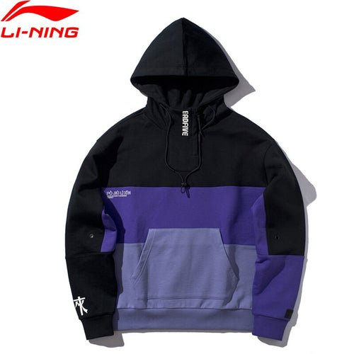 Li-Ning Men BAD FIVE Basketball Series Sweater Hoodie 100% Cotton Loose Fit LiNing Sport Sweaters AWDP353 CJAS19