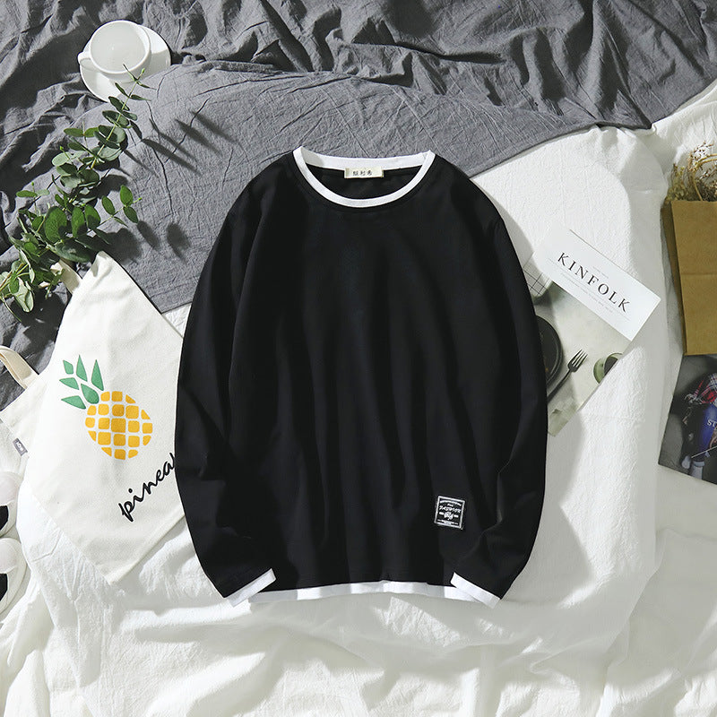 Men's thin section student sweater cotton loose round neck autumn and winter long-sleeved t-shirt bottoming shirt tide 79.29