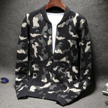 Load image into Gallery viewer, NEW Autumn Winter Knitted Sweater Jacket Men Thicker Cardigan Youth Camouflage Trend Casual Mandarin Collar size LXL2XL3XL4XL