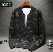 Load image into Gallery viewer, NEW Autumn Winter Knitted Sweater Jacket Men Thicker Cardigan Youth Camouflage Trend Casual Mandarin Collar size LXL2XL3XL4XL