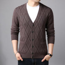 Load image into Gallery viewer, 100%wool new arrival Knitted Sweater Cardigan Fashion Winter Casual V-neck high quality mens Thick Single Breasted size SMLXLXXL