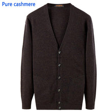 Load image into Gallery viewer, new arrival men 100% Pure Cashmere Winter Sweater Male Cardigan Coat V-neck Casual high quality fashion size XS S M L XL XXL