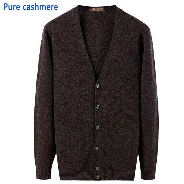 new arrival men 100% Pure Cashmere Winter Sweater Male Cardigan Coat V-neck Casual high quality fashion size XS S M L XL XXL