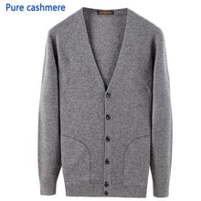 Load image into Gallery viewer, new arrival men 100% Pure Cashmere Winter Sweater Male Cardigan Coat V-neck Casual high quality fashion size XS S M L XL XXL