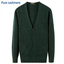 Load image into Gallery viewer, new arrival men 100% Pure Cashmere Winter Sweater Male Cardigan Coat V-neck Casual high quality fashion size XS S M L XL XXL