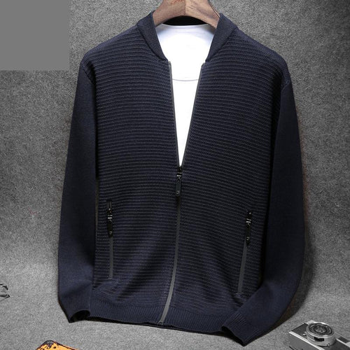 new arrival Men Knit Cardigan Sweater Coat Zipper Male Slim Casual Computer Knitted Mandarin Collar plus size M L XL XXL 3XL 4XL