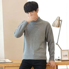 Load image into Gallery viewer, 2019 New Winter Fashion Half High Collar Men Sweater Long Sleeve Thickened Pullover Sweater Solid Slim Knitted MZM560