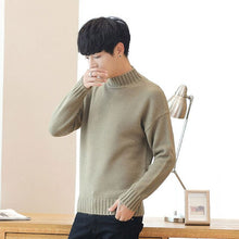 Load image into Gallery viewer, 2019 New Winter Fashion Half High Collar Men Sweater Long Sleeve Thickened Pullover Sweater Solid Slim Knitted MZM560