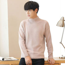 Load image into Gallery viewer, 2019 New Winter Fashion Half High Collar Men Sweater Long Sleeve Thickened Pullover Sweater Solid Slim Knitted MZM560