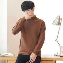 Load image into Gallery viewer, 2019 New Winter Fashion Half High Collar Men Sweater Long Sleeve Thickened Pullover Sweater Solid Slim Knitted MZM560