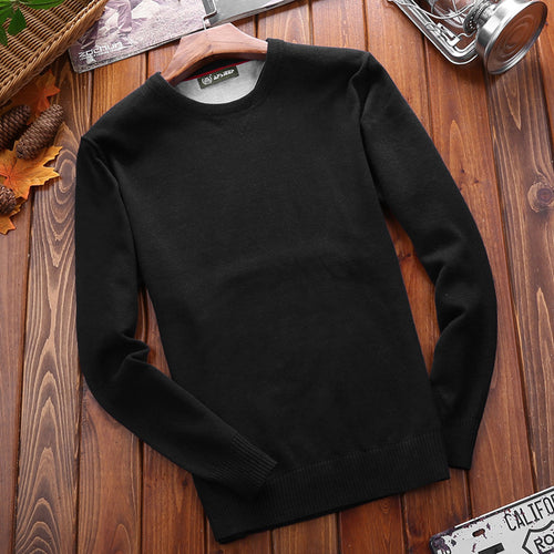 Men's autumn new long-sleeved sweater head round neck solid color large size T-shirt sweater casual wild 79.51