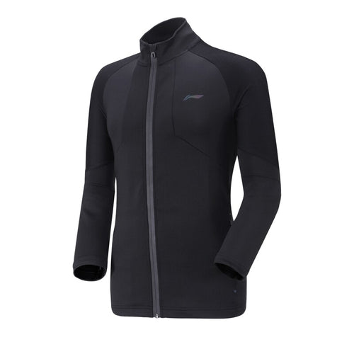 Li-Ning Men Badminton Series Jackets Regular Fit 86%Polyester 12%Spandex Black LiNing Sports Zipper Sweater AWDN953 COND18