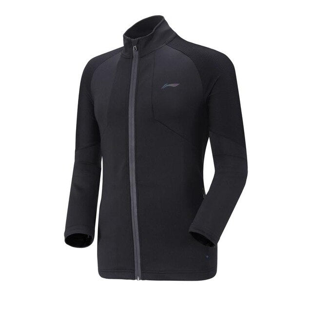 Li-Ning Men Badminton Series Jackets Regular Fit 86%Polyester 12%Spandex Black LiNing Sports Zipper Sweater AWDN953 COND18