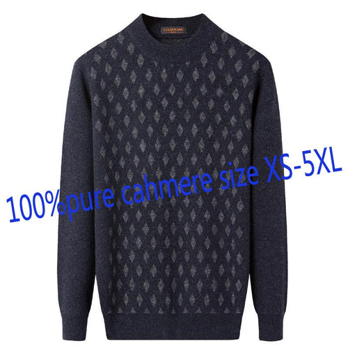 New Arrival MENS Thickened 100% Pure Cashmere Sweater Winter Sweaters Pullovers Casual Computer Knitted O-neck Plus Size XS-4XL