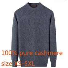 Load image into Gallery viewer, New Hihg Quality 100%pure Cashmere Sweater Men Winter Thick Round Collar Warm Casual Computer Knitted Pullovers Plus Size XS-5XL