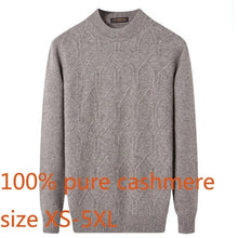 Load image into Gallery viewer, New Hihg Quality 100%pure Cashmere Sweater Men Winter Thick Round Collar Warm Casual Computer Knitted Pullovers Plus Size XS-5XL
