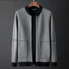 Load image into Gallery viewer, New arrival fashion high quality Spring Jacket Men Cardigan Sweater Knitted Casual Mandarin Collar Zipper Striped plus size 4XL