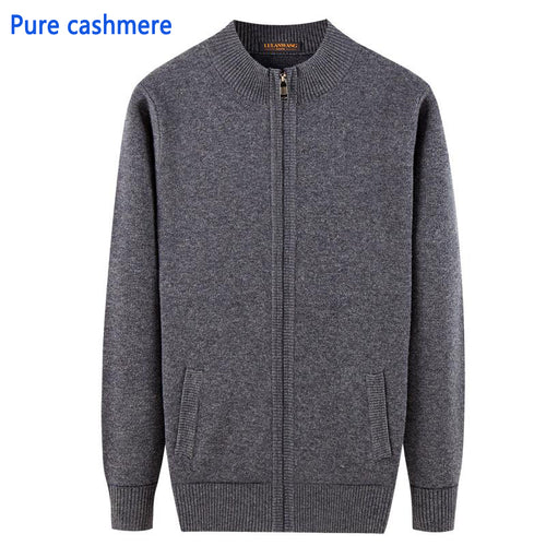 new arrival fashion Thick 100% Pure Cashmere Sweater Male Zipper Cardigan Winter Coat Casual high quality plus size XS-4XL 5XL
