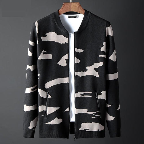 new arrival high quality Spring Autumn Thin Trend Jacket Men Cardigan Sweater Fashion Camouflage Knitted plus size MLXL2XL3XL4XL