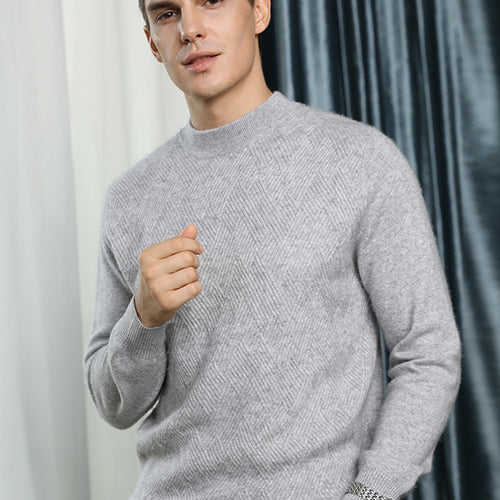 Men Sweater and Pullover 100% Pure Goat Cashmere Knitted Jumpers Man High Quality Oneck Standard Clothes 6Colors Male Sweaters