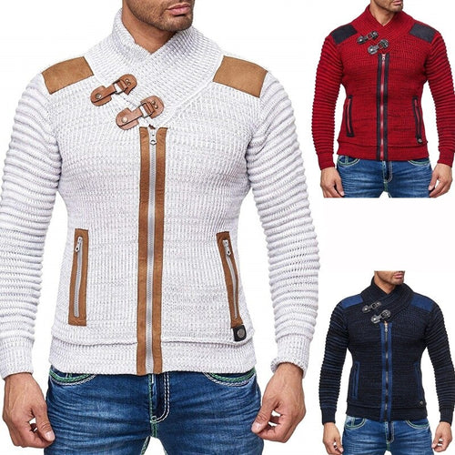 ZOGAA 2019 Autumn Winter Brand Sweater Cardigan Men Casual Slim Sweaters Male Warm Thick Hedging Turtleneck Sweater Men S-3XL