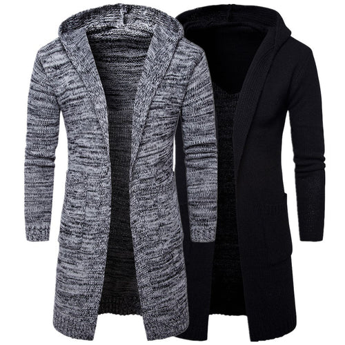 2019 New Fashion Men's Hooded Padded Cardigan Sweater Coat Trend Sweater