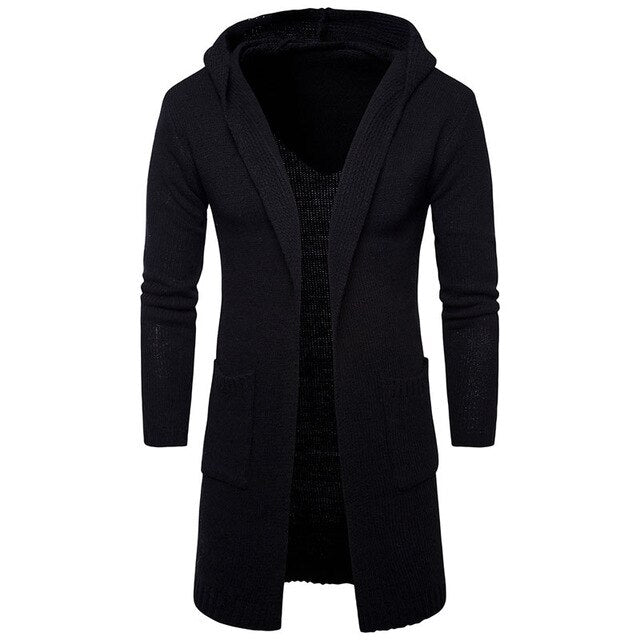 2019 New Fashion Men's Hooded Padded Cardigan Sweater Coat Trend Sweater