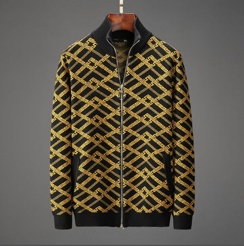 New 2019 high collar zipper sweater casual fashion autumn and winter trend cardigan sweater