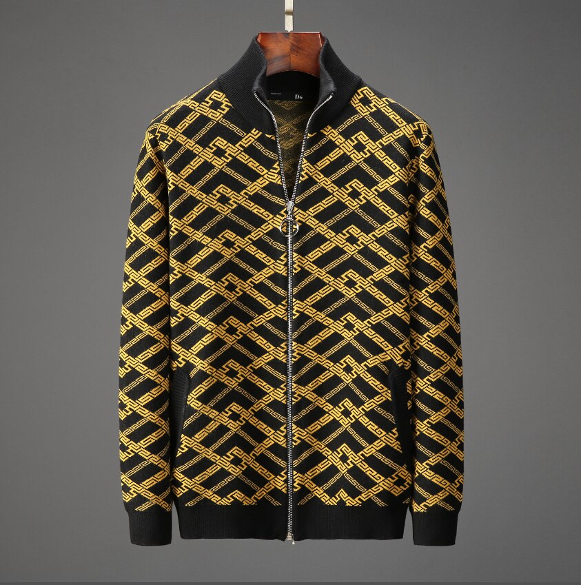 New 2019 high collar zipper sweater casual fashion autumn and winter trend cardigan sweater