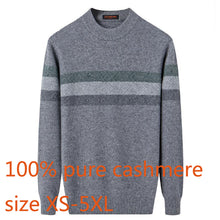 Load image into Gallery viewer, New Arrival 100% Cashmere Pullover Thickened Winter Men Round Collar Stripe Knitted Sweater Casual High Quality Plus Size XS-5XL