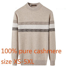 Load image into Gallery viewer, New Arrival 100% Cashmere Pullover Thickened Winter Men Round Collar Stripe Knitted Sweater Casual High Quality Plus Size XS-5XL