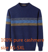 Load image into Gallery viewer, New Arrival 100% Cashmere Pullover Thickened Winter Men Round Collar Stripe Knitted Sweater Casual High Quality Plus Size XS-5XL