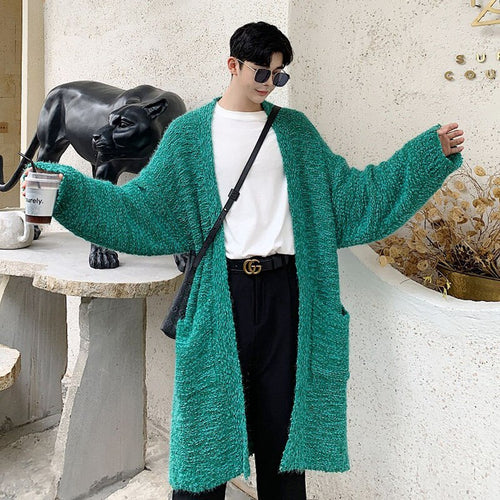 Male Streetwear Hip Hop Knit Jacket Men Women Autumn Winter Knitted Sweater Cardigan Coat  Outerwear Lovers Clothes